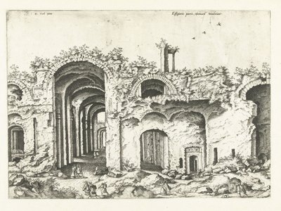 Terceira vista dos Banhos de Diocleciano
Ruínas romanas, 1561 (título da série) de Johannes of Lucas van Doetechum (attributed to)