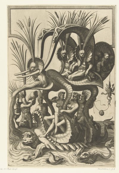 Tartaruga carregando uma carroça nas costas
Veelderleij Veranderinghe van grotissen ende Compertimenten (...)Libro Primo (título da série) de Johannes of Lucas van Doetechum