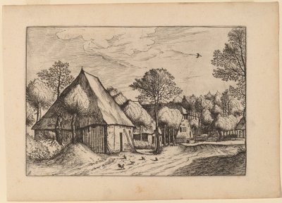 Um curral com um poço de Johannes van Doetechum, the Elder and Lucas