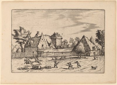 Fazendas em um tribunal de Johannes van Doetechum, the Elder and Lucas