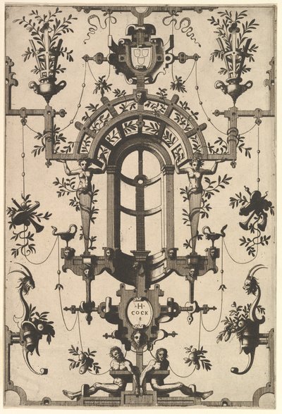 Grotesco moderno com Strapwork, 1554. de Johannes van Doetecum I