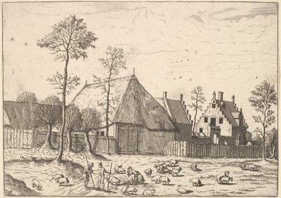 Galpão com Casa de Campo, de As Pequenas Paisagens, 1559-61. de Johannes van Doetecum I