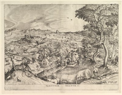 The Belgian Wagon Plaustrum Belgicum from The Large Landscapes, ca. 1555-56. de Johannes van Doetecum I