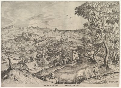 The Belgian Wagon Plaustrum Belgicum from The Large Landscapes, ca. 1555-56. de Johannes van Doetecum I