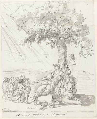 O Governo Popular Estabelecido, decoração no Amstelveld, 1795
O Novo Governo Provisório (título sobre o objecto) de Johannes van Dregt (rejected attribution)