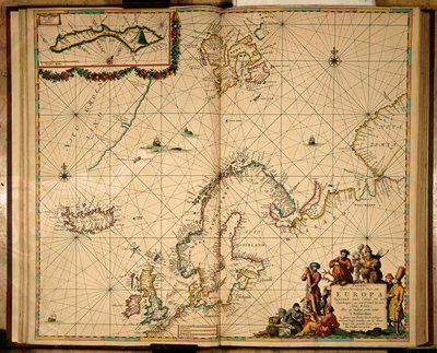 Mapa do norte da Europa (gravura colorida à mão) de Johannes van Keulen
