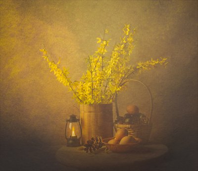 Natureza morta da Primavera Dourada de John-Mei Zhong