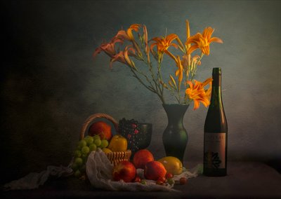 Natureza morta melancólica com vinho de John-Mei Zhong