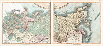 Mapa do Império Russo Dividido em seus Governos por Cary, João (c. 1754-1835). Gravura, aguarela de John (after) Cary