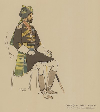 Oficial 17ª Cavalaria de Bengala (cor litho) de John (after) Charlton