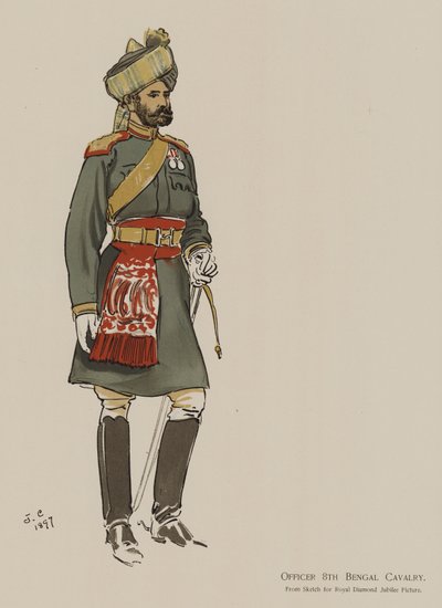 Oficial 8ª Cavalaria de Bengala (cor litho) de John (after) Charlton
