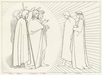 Conferência com São João, Paraíso, Canto 26 (gravura) de John (after) Flaxman