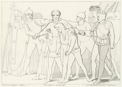 Conde Ugolino Apreendido, Inferno, Canto 33 (gravura) de John (after) Flaxman