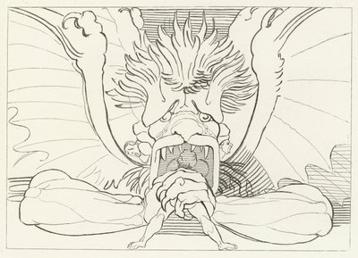Dis, ou Lúcifer, Inferno, Canto 34 (gravura) de John (after) Flaxman