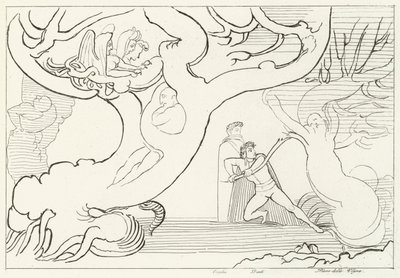 Floresta de Harpias, Inferno, Canto 13 (gravura) de John (after) Flaxman