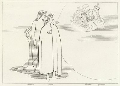 Habitantes da Lua, Paraíso, Canto 3 (gravura) de John (after) Flaxman