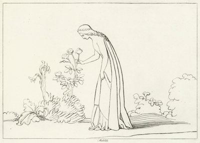 Matilda, Purgatório, Canto 28 (gravura) de John (after) Flaxman