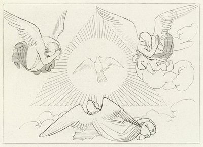 A Adoração da Santíssima Trindade, Paraíso, Canto 13 (gravura) de John (after) Flaxman