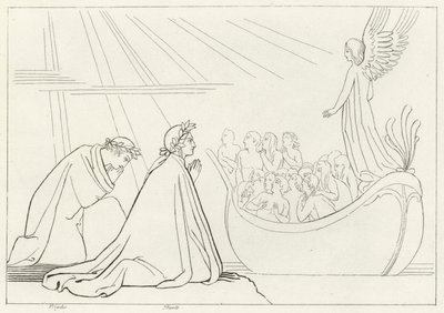 A Casca do Purgatório, Purgatório, Canto 2 (gravura) de John (after) Flaxman