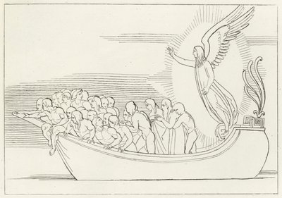 A Bênção, Purgatório, Canto 2 (gravura) de John (after) Flaxman