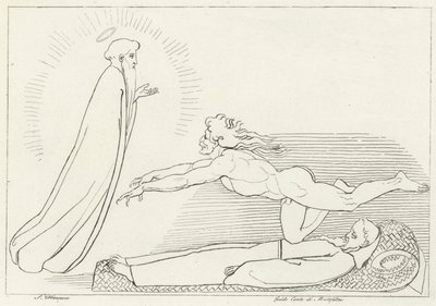 A Contenção para Guido De Montefeltro, Inferno, Canto 27 (gravura) de John (after) Flaxman