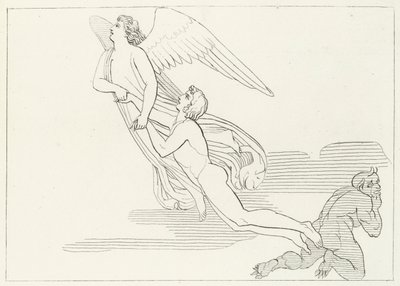 A Entrega de Buonaconte, Purgatório, Canto 5 (gravura) de John (after) Flaxman