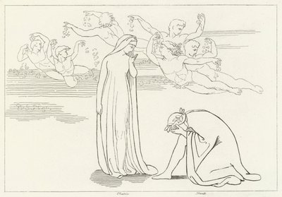 A Descida de Beatrice, Purgatório, Canto 30 (gravura) de John (after) Flaxman