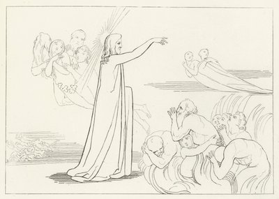 A Descida de Cristo, Inferno, Canto 4 (gravura) de John (after) Flaxman