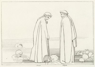 O Lago Congelado, Inferno, Canto 32 (gravura) de John (after) Flaxman