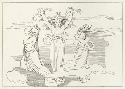 As Fúrias, Inferno, Canto 9 (gravura) de John (after) Flaxman