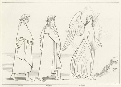 O Anjo Guia, Purgatório, Canto 15 (gravura) de John (after) Flaxman