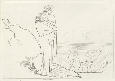 O Golfo de Simonia, Inferno, Canto 19 (gravura) de John (after) Flaxman