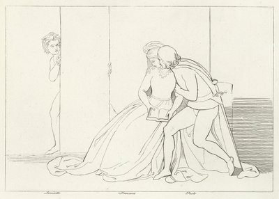 The Lovers Surprised, Inferno, Canto 5 (gravura) de John (after) Flaxman