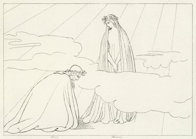 A Esfera Lunar, Paraíso, Canto 2 (gravura) de John (after) Flaxman