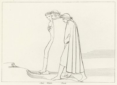 O Encontro com Statius, Purgatório, Canto 21 (gravura) de John (after) Flaxman