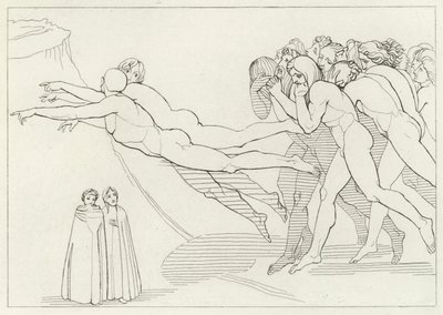 A Região do Egoísmo, Purgatório, Canto 18 (gravura) de John (after) Flaxman