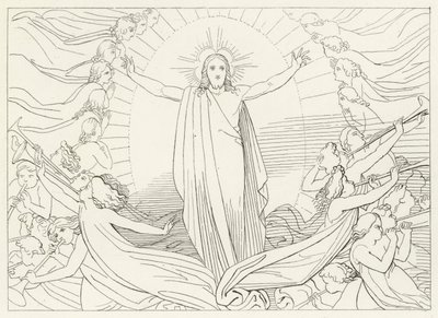 O Triunfo de Cristo, Paraíso, Canto 23 (gravura) de John (after) Flaxman