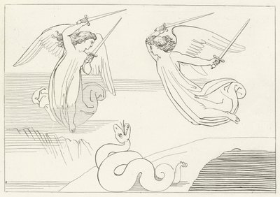 O Vale, Purgatório, Canto 8 (gravura) de John (after) Flaxman
