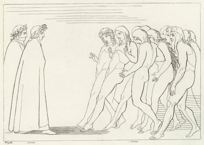 O Vestíbulo do Purgatório, Purgatório, Canto 3 (gravura) de John (after) Flaxman
