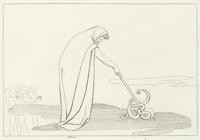Tiresias, Inferno, Canto 20 (engraving) de John (after) Flaxman