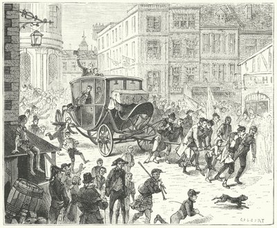 O diplomata francês Jacques Lauriston em Londres para transmitir a ratificação da Paz de Amiens de John (after) Gilbert