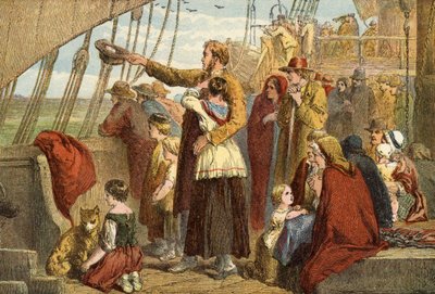 Last Sight of Old England (gravura colorida) de John (after) Gilbert