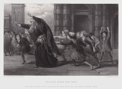Shylock após o julgamento (gravura) de John (after) Gilbert