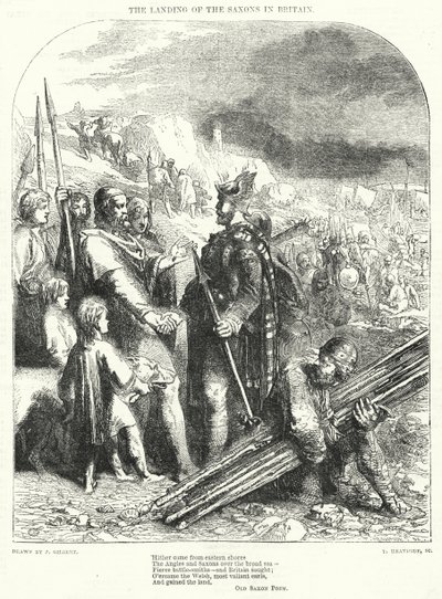 O desembarque dos Saxões na Grã-Bretanha (gravura) de John (after) Gilbert