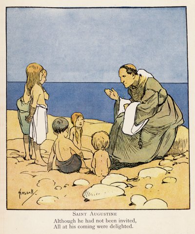 Santo Agostinho (litografia a cores) de John (after) Hassall