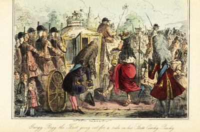 O Rei George I da Inglaterra embarca no autocarro real para Osnabruck na noite da sua morte, 22 de Junho de 1727 de John (after) Leech