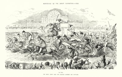 Memoriais da Grande Exposição de 1851, O Grande Derby Race de Cento e Cinquenta e Um (gravura) de John (after) Leech