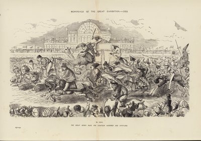 Memoriais da Grande Exposição de 1851, O Grande Derby Race de Cento e Cinquenta e Um (gravura) de John (after) Leech