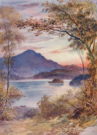 Ben Venue e os Trossachs (litografia a cores) de John (after) MacWhirter