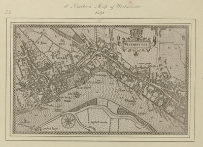 Um plano de Westminster de John (after) Norden